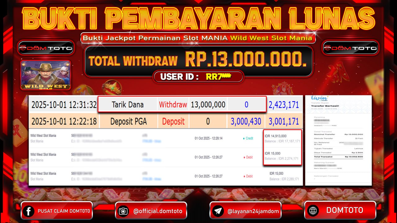 JACKPOT Wild West Slot Mania Slot Mania 01 OKTOBER 2025